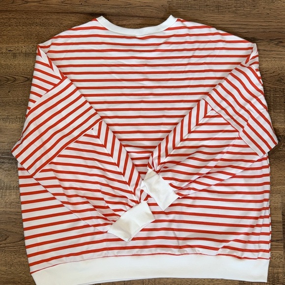 STRIPED Red and White Womens Sweater - Picture 3 of 9